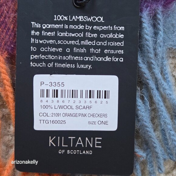 NWT Kiltane of Scotland Lambswool Colorful Fringe Scarf - Picture 5 of 10